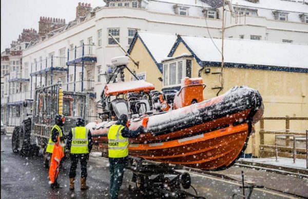 Sidmouth Lifeboat in the snow